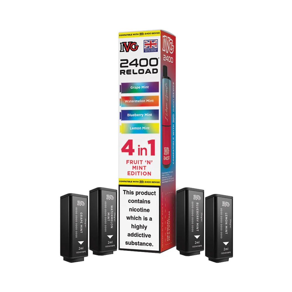 IVG 2400 Reload 4 Pod Pack Fruit 'N' Mint Edition