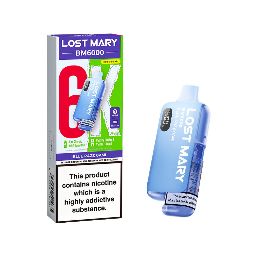 Lost Mary BM6000 Rechargeable Pod Kit Blue Razz Gami