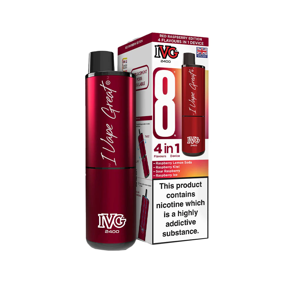 IVG 2400 Rechargeable Kit Red Raspberry Edition