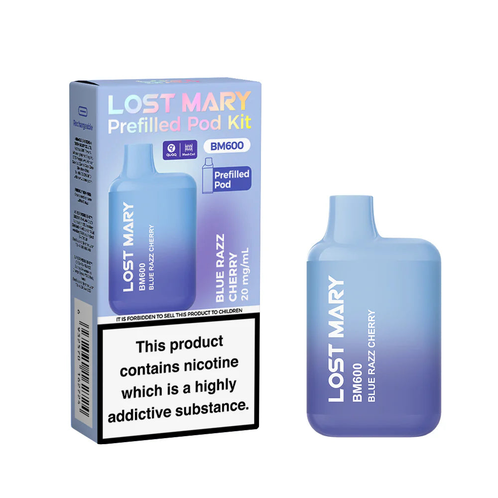 Lost Mary BM600 Rechargeable Pod Kit Blue Razz Cherry